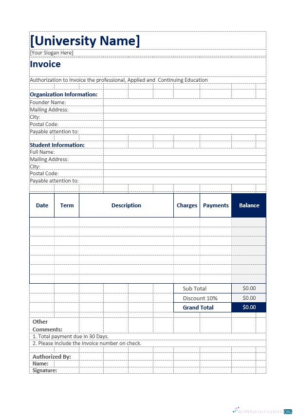 Download Simple Education Invoice Template Photoshop template